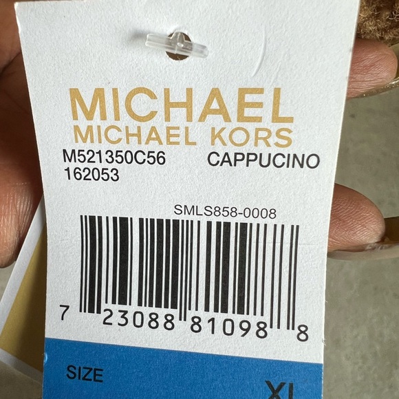 NWT Michael Kors faux suede faux fur hooded coat cappuccino XL - Picture 8 of 9